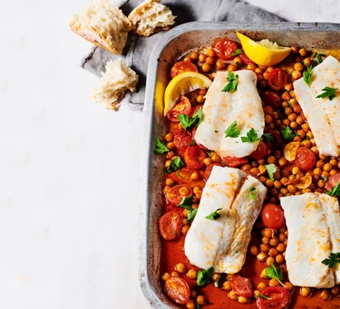 Paprika Cod with Chickpeas