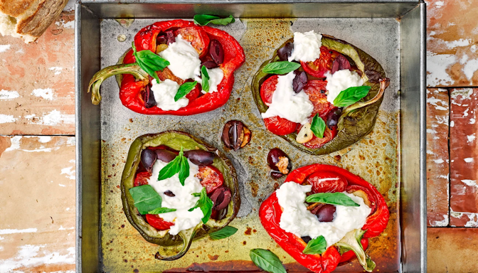 Roasted Peppers Traybake